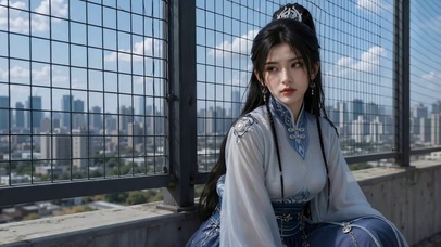 城上天台古风美女