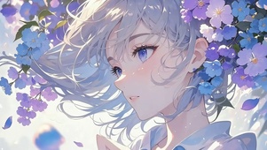 蓝紫花林姬・花境