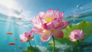 阳光下荷花