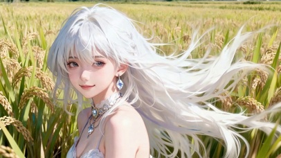 纯欲白发禁欲系稻田野外萝莉洒脱