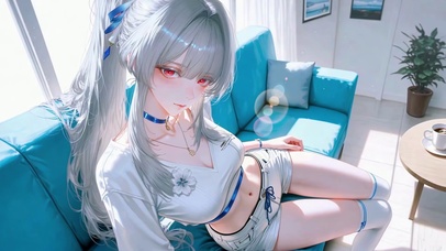 午后阳光银发少女绯雪