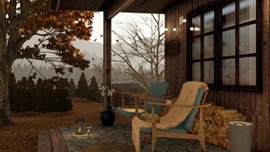 舒适秋雨小屋