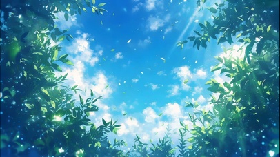 叶间蓝天