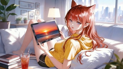 橘猫少女的落日时光