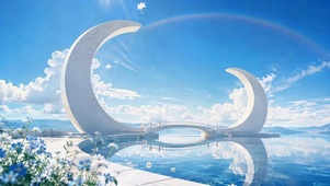 蓝天月环