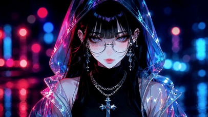 赛博朋克暗夜酷飒美少女