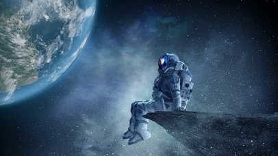 宇宙星空中眺望家乡