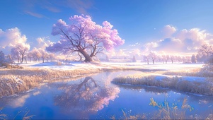 梦幻阳光樱花林