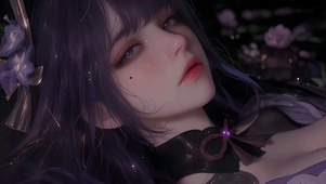暗调紫发少女
