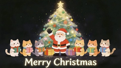 圣诞树下的礼物猫猫