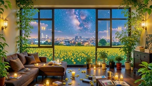 治愈傍晚烛光卧室