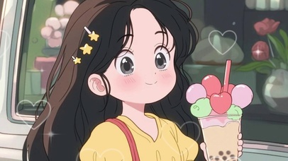 萌萌美少女夏日可爱青春治愈