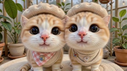 软萌可爱两只橘猫