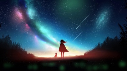 眺望星空的少女