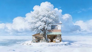 唯美雪景小屋