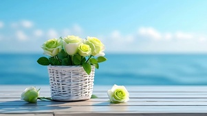 美丽治愈海边玫瑰