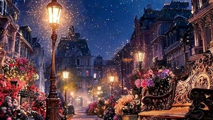 夜景星空树木带鱼屏