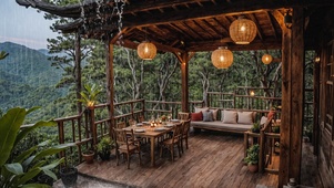 【雨景】热带雨林的遮雨棚