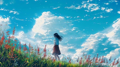 唯美风景少女