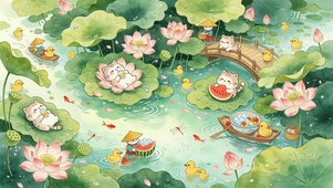 猫咪荷塘