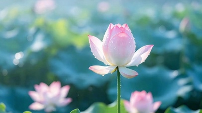 雨中荷花