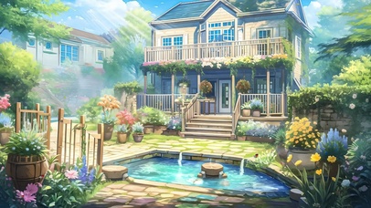 动漫场景ai插画