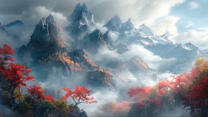 迷雾山谷枫林