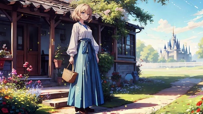 萤火庭院女孩动漫温暖护眼