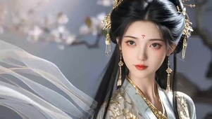 梅花相映古风美女