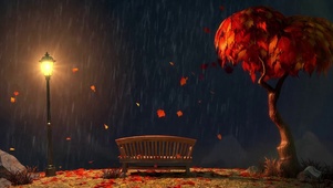 静谧深秋雨夜