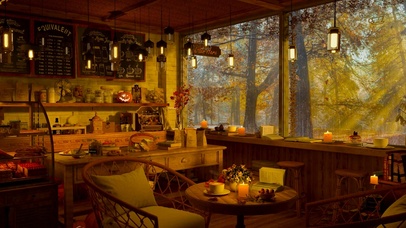 秋林雨天咖啡屋