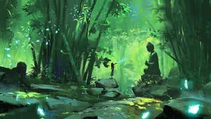 唯美治愈护眼雨水竹林