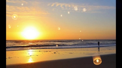 唯美风景夕阳落日海滩海边沙滩