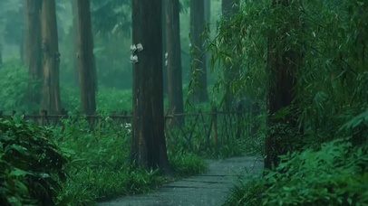 4K树林雨景