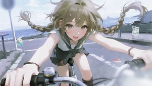 快乐骑行少女