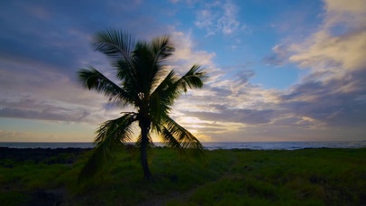 夏威夷的日落海滩