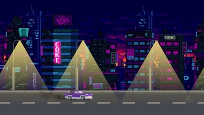 朋克像素夜晚道路