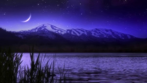安静梦幻山星月夜