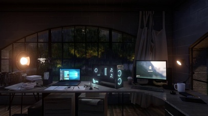 办公室的夜晚氛围