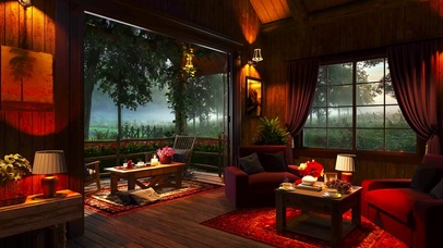 雨天树林别墅木屋