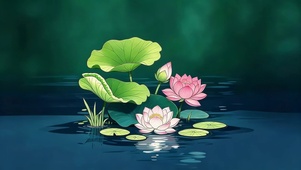 唯美的睡莲