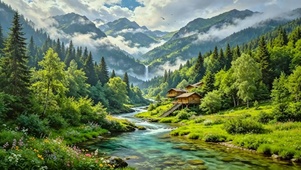 护眼治愈青山小河4K