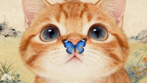 猫咪鼻子上蝴蝶
