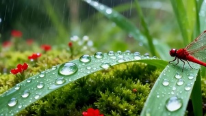 护眼雨天带鱼屏