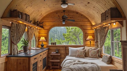 【雨景】雨中的小木屋