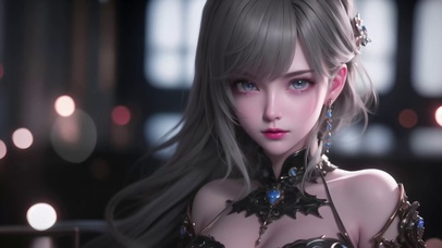 性感冷艳古风长发美女