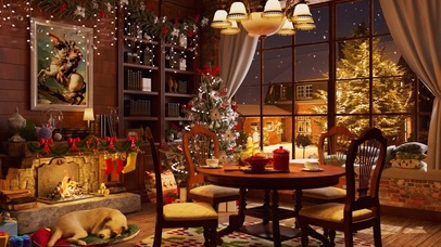 舒适的圣诞咖啡氛围