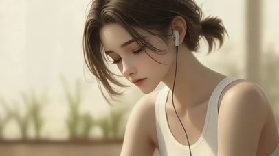 戴耳机的女孩