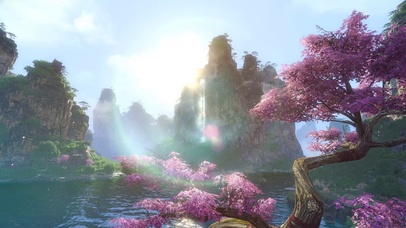 古风山水花瓣飘零