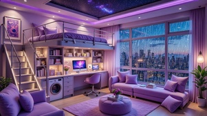 【雨景】紫色系复式小居